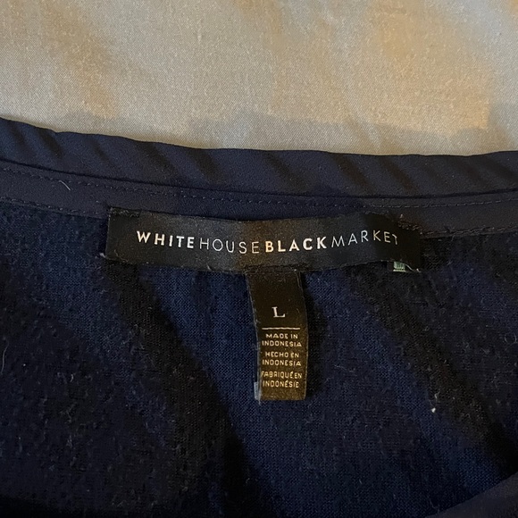 White House Black Market Midnight Blue Layered Tee - Picture 2 of 3